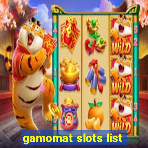 gamomat slots list