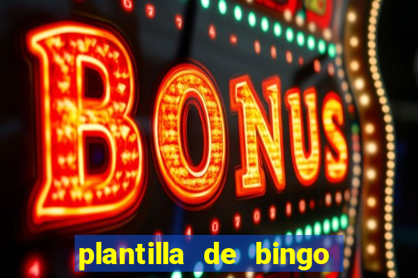 plantilla de bingo para editar