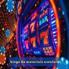 bingo de materiais escolares