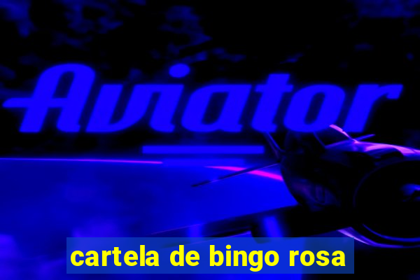 cartela de bingo rosa