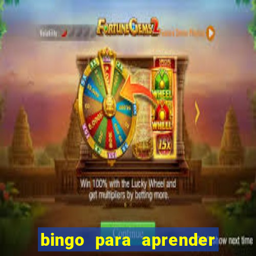 bingo para aprender a leer