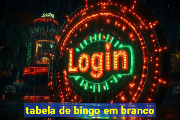 tabela de bingo em branco