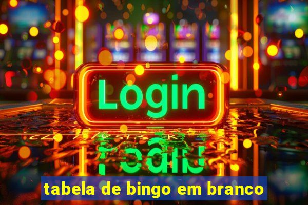 tabela de bingo em branco