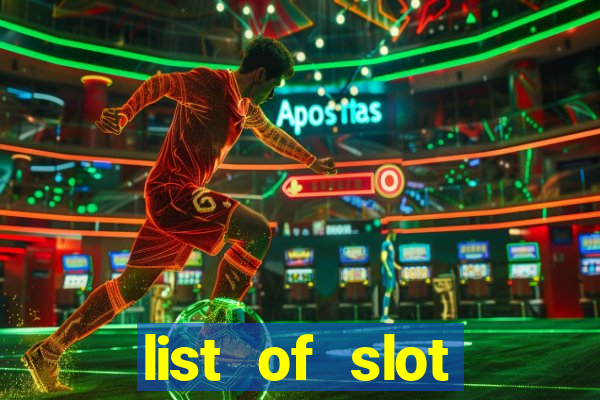 list of slot machines at winstar